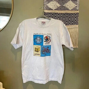 BICYCLES OF FAMOUS ARTISTS VINTAGE GRAPHIC TOP L